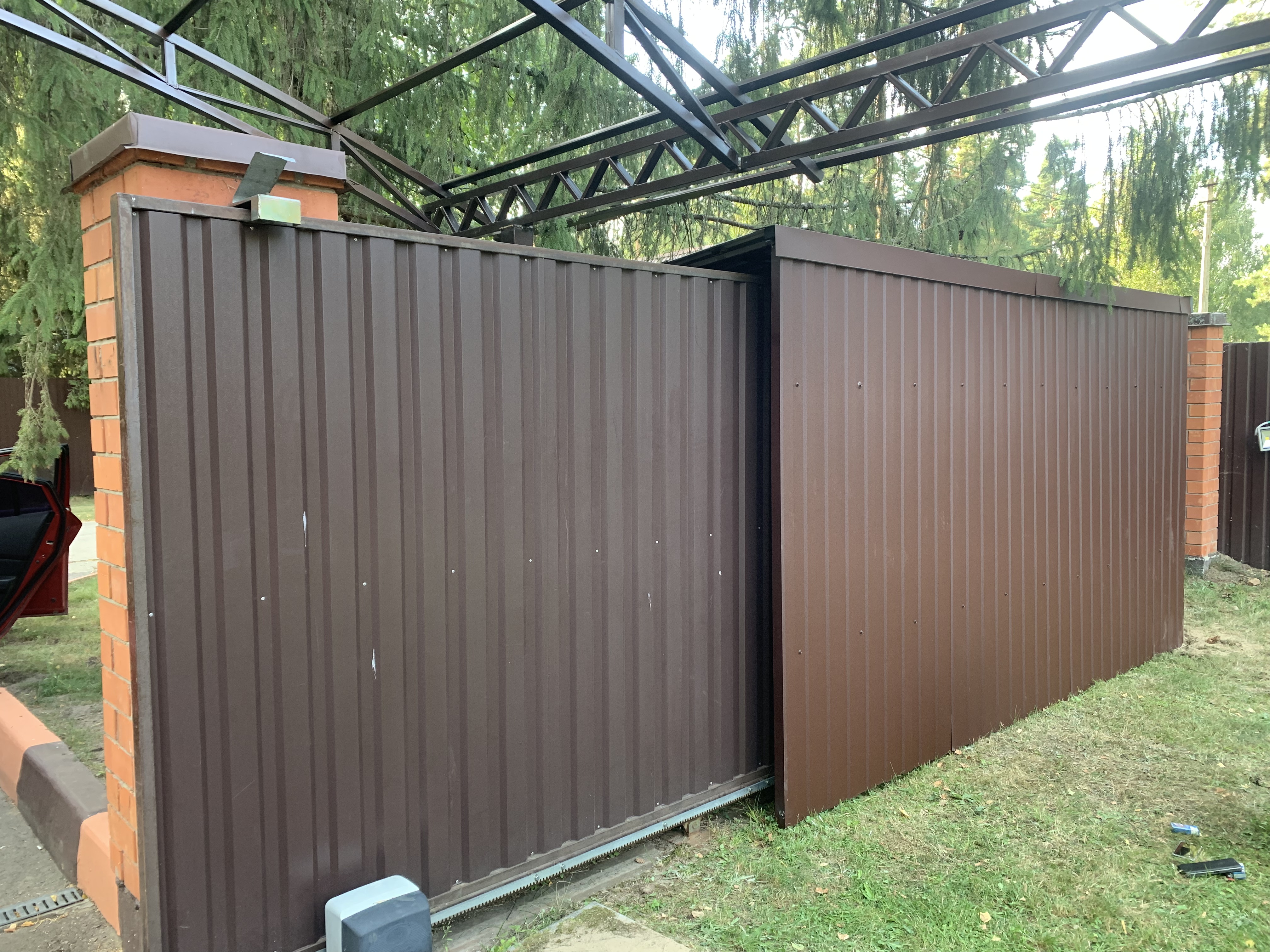 Навес из профнастила